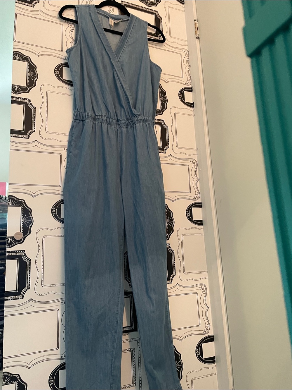 Mimi Chica Light Blue Sleeveless Jumpsuit